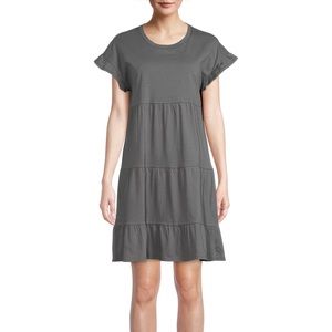 Grey Time and Tru women's flutter sleeve tiered dress 2XL NEW W/ TAGS